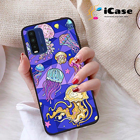 Ốp lưng iCase dành cho Xiaomi Poco M3 chất liệu viền dẻo lưng cứng nhám TPU có hai lỗ xỏ dây đeo in nổi 4D hình bộ sưu tập Sea 08