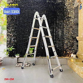 Mua Thang nhôm Chữ A  Thang Rút trượt đa năng SUMIKA SKM404 - Chữ A cao nhất 2.0m  chữ I cao nhất 4.0m  tải trọng 300kg - Luôn Có Phụ Kiện Thay Thế
