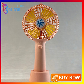 Mua Quạt mini cầm tay có đế để bàn công suất 4W (3 chế độ gió + 1 chế độ đèn)- Sạc bằng cổng USB