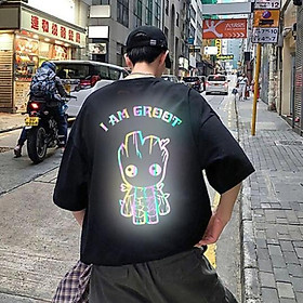 SALE- Áo Thun Phản Quang Nam Nữ In hình I AM GROOT , áo chất, đi đêm, đi phượt bao ngầu, nhìn đã mắt - áo siêu HOT