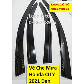 Vè Che Mưa Xe Honda City 2023-2018 Mẫu Vè Đen Cao Cấp Có Sẵn Keo Dán 3M