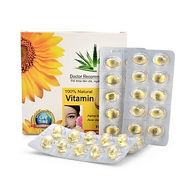 ￼VITAMIN  E NHA ĐAM  400IU - Hộp 100 viên nang mềm -Tinh dầu lô hội làm đẹp da, chống lão hóa, ngừa nếp nhăn, Vinaphar