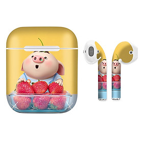Mua Miếng dán skin chống bẩn cho tai nghe AirPods in hình Heo con dễ thương - HEO2k19 - 021 (bản không dây 1 và 2)