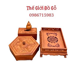 Mua Combo 4 Món Khay Trà Hộp Mứt Gỗ Hương Cao Cấp