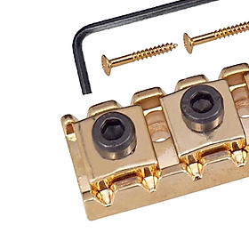 Electric Guitar String Locking Nut for Electric Guitar Tremolo Bridge with Mounting Screws and Wrench (Black, Gold, Chrome)