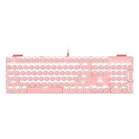 Wired Gaming Keyboard Ergonomic Pink Keyboard for Computer Gamer