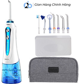 Tăm nước cầm tay H2ofloss HF-6. Tăm nước 5 chế độ, 5 đầu tăm đa chức năng, túi vải đựng máy, pin sử dụng tối đa 21 ngày, tặng kèm củ sạc nguồn thấp