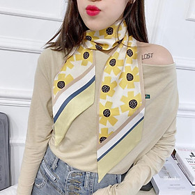 Khăn lụa đa năng thời trang quàng cổ và trang trí  họa tiết hoa to AKL30