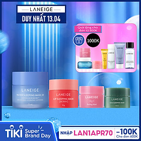 Combo 4 mặt nạ giúp tẩy tế bào chết và làm căng mịn da Laneige Mini Mask Collection