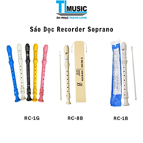 Mua Sáo Dọc Recorder Soprano Kiểu Bấm Baroque/Germany RC-8B   RC-1G  RC-1B Tone C Kèm Phụ Kiện - Hàng Chính Hãng
