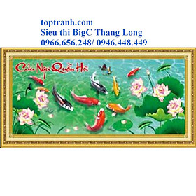 Mua Tranh thêu chữ thập cửu ngư quần hội  cá chép hoa sen 222853 chưa thêu