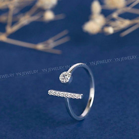 Nhẫn bạc hở đính đá cao cấp YN JEWELRY