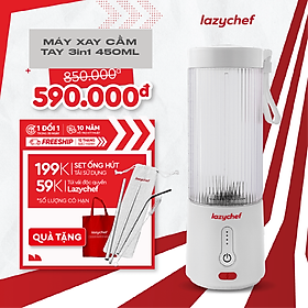 Mua Máy Xay Cầm Tay 3IN1 Sạc Pin Tiện Lợi Lazychef - Máy Xay Đa Năng Sạc Điện  Máy Xay Sinh Tố Trái Cây  Máy Xay Cầm Tay  Hàng Chính Hãng