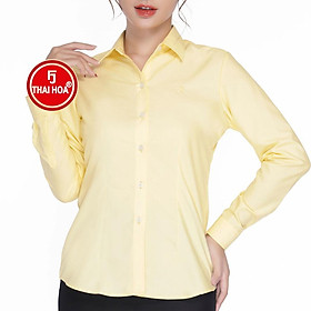 Áo sơ mi nữ Thái Hòa 047-12-01 vải cotton thoáng mát đa dạng màu đỏ