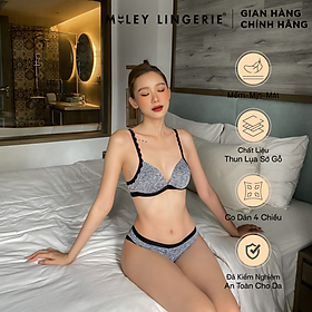 Bộ Đồ Lót Sớ Gỗ Không Gọng Xám Nhạt Miley Lingerie FWS20_BRW05