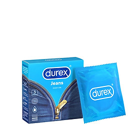 Bao Cao Su Durex Jeans (3s) - Nhiều Chất Bôi Trơn - Ôm Khít - Easy On - Nhập Khẩu Thái Lan