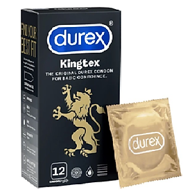 Bao Cao Su Durex Kingtex Màu Đen - 12s - Size Nhỏ 49mm - Ôm Khít - Nhập Khẩu Thái Lan