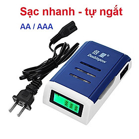 Bộ Sạc Pin AA AAA + 4 Pin AA 3200mAh Doublepow K209 sạc nhanh, tự ngắt