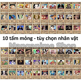 Mua Bộ 10 tấm truy nã onepiece wanted poster loại mỏng