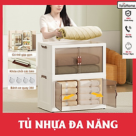 Mua Tủ Nhựa Gấp Gọn Thông Minh Đa Năng Tủ Nhựa Đựng Đồ Siêu Lớn 2 Cánh Mở FullScreen Bánh Xe 360