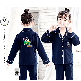 đồ bộ mặc nhà dễ thương bé gái unisex in hình khủng long size đại cá tính 0312