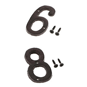 Hình ảnh 6 &8 Wrought Iron House Number,Matching Screws Included Black