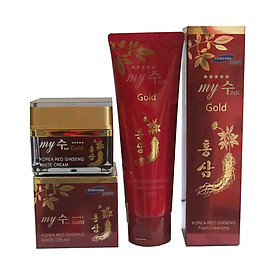 Hình ảnh Combo sữa rửa mặt và kem dưỡng mặt nhân sâm ban ngày White Cream My Gold Hàn Quốc