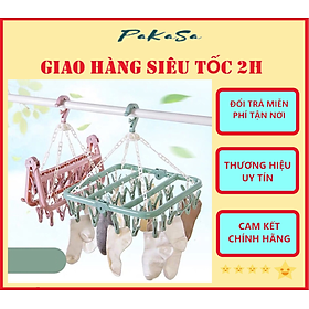 Mua Móc Phơi Quần Áo 32 Kẹp Có Thể Gấp Gọn Bằng Nhựa PaKaSa - Hàng Chính Hãng