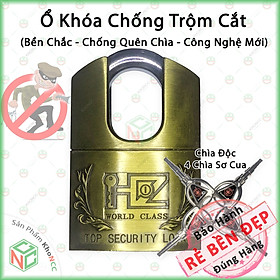 (Chống Cắt) Ổ Khóa Ngăn Ngừa Trộm 60mm KhoNCC-Padlock Hàng Chính Hãng Cho Gia Đình - Kho Xưởng Cực Kỳ An Toàn - KPD-Padlock-6PCC (Bạc, Đồng)