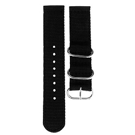 2-3pack Nylon Watch Band Strap with Stainless Steel Buckle Black 20mm