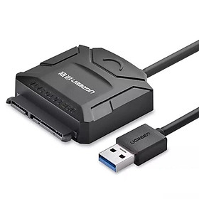 Bộ chuyền USB 3.0 sang SATA cho ổ cứng có hỗ trợ nguồn 25CM màu đen Ugreen 611TH20611TH Hàng chính hãng