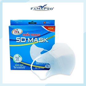 [THÙNG - FAMAPRO 5D MASK] Khẩu trang y tế kháng khuẩn 3 lớp Famapro 5D Mask quai chun (100 hộp/thùng)