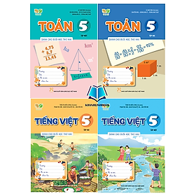 Sách - Combo 4 cuốn Toán + Tiếng Việt 5 - tập 1 + 2 ( dành cho buổi học thứ 2 ) (Kết Nối Tri Thức)