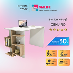 Bàn làm việc, bàn học gỗ hiện đại SMLIFE Denjiro | Gỗ MDF dày 17mm chống ẩm | D120xR60xC75cm