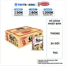 Thùng Mì Gói Udon Sưki Sưki Hương Vị Udon Nhật Bản (24 Gói x 75g)