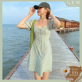 Đầm hoa xanh mint Vivi dress Gem Clothing SP060599