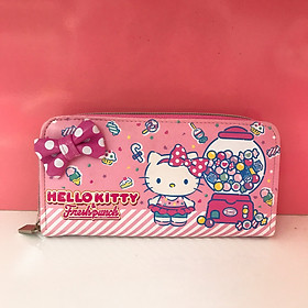 Bóp, ví tiền ngang cầm tay hình Mèo Kitty Fresh Punch màu hồng nơ dành cho bé gái, bạn nữ (Thái Lan) - KTP144