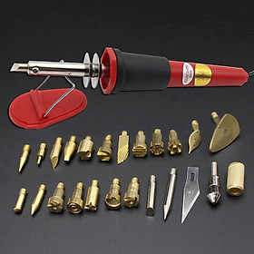 Mua Bộ dụng cụ mỏ hàn cầm tay đa năng 26 món chuyên dụng vẽ tranh bằng nhiệt  gỗ cao cấp HWY-LHB26PC (Tặng đèn pin bóp tay mini-giao màu ngẫu nhiên)