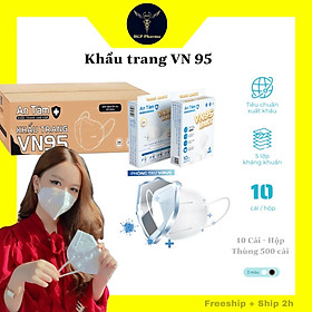 Khẩu trang y tế VN95 an tâm, Lẻ 10 cái. sỉ thùng 500 cái