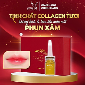 Tinh chất collagen tươi Vieskin Luxury dưỡng môi sau phun xăm, kích màu sắc nét, tự nhiên, siêu căng bóng, lọ 7ml
