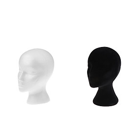 2 Pieces Female Foam Mannequin Manikin Head Model Wig Glasses Display Stands
