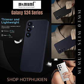 Ốp lưng nhám siêu mỏng 0.3mm cho Samsung Galaxy S24 Plus / S24 Ultra hiệu Memumi SLIM có màng bảo vệ Camera (mặt lưng nhám mềm mịn) - hàng nhập khẩu - Xanh đen - Samsung Galaxy S24 Plus