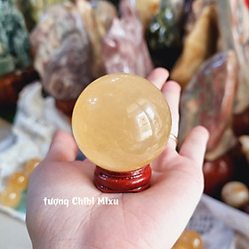 Mua Bi cầu đá Thạch Anh vàng 4.0cm -  5.5cm cho người mệnh Kim và Thổ