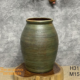 Mua Bình Hoa Lọ Hoa Dáng Chum Miệng Rộng Đắp Sen Vẽ Hoa Văn Gốm Sứ Bát Tràng- Gốm Minh An- Lọ Hoa Đẹp