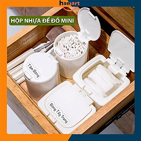 Mua Hộp Nhựa Đựng Tăm Bông Để Bông Tẩy Trang Nắp Kín Tự Động Chống Ẩm Mốc Mini Storage Box Hamart