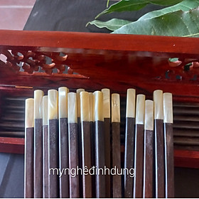 Mua Bộ đũa ăn cao cấp bằng gỗ trắc đỏ đen + hộp đựng đũa gỗ hương