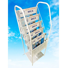 Mua KỆ ĐỂ SÁCH BÁO TẠP CHÍ  CATALOGUE 5 TẦNG CAO CẤP-CHẤT LIỆU SẮT SƠN TĨNH ĐIỆN