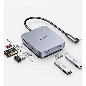 Ugreen UG60377CM521TK có hít từ tính Màu Xám Bộ chuyển USB-C sang 3 cổng USB 3.0 + đọc Thẻ nhớ TF / SD 5Gbps cho iMac MacBook iPad Pro Air và PC - HÀNG CHÍNH HÃNG