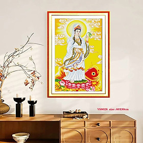 Mua Tranh thêu kín Quan âm vs8028  kích thước 60 x 90 cm