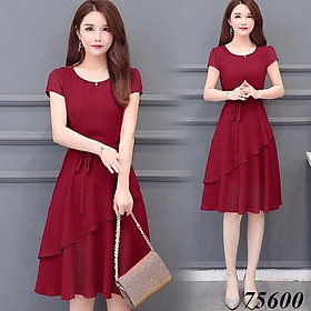 Đầm xòe voan dự tiệc thắt nơ eo siêu xinh